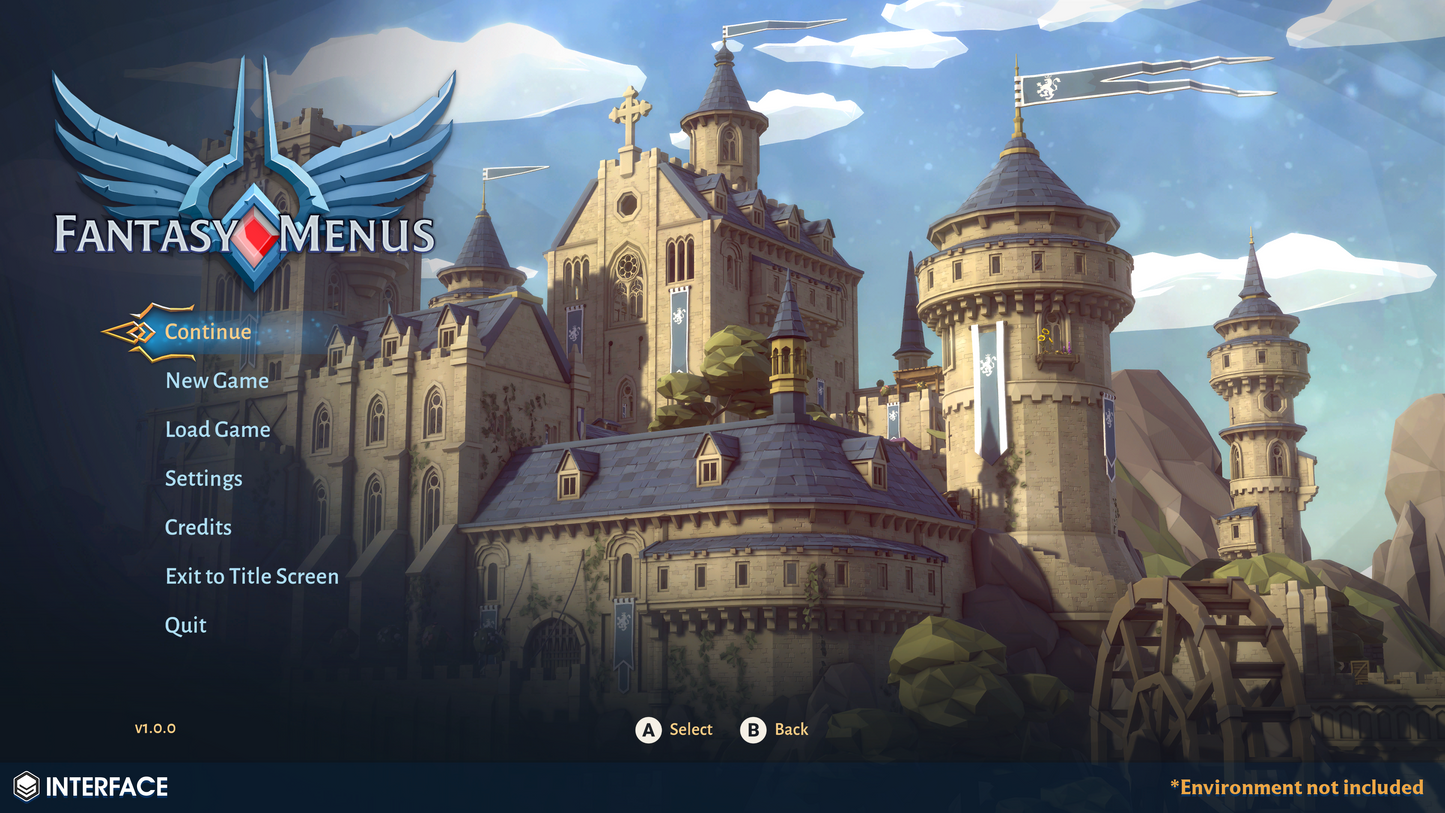 Customisable crest components and sprites for creating game menu panels in Unity