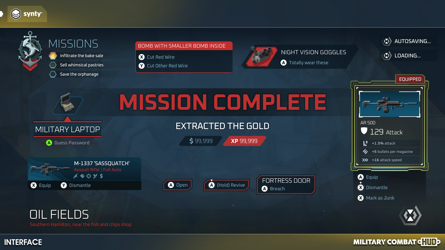 Miscellaneous combat HUD components for shooter game development