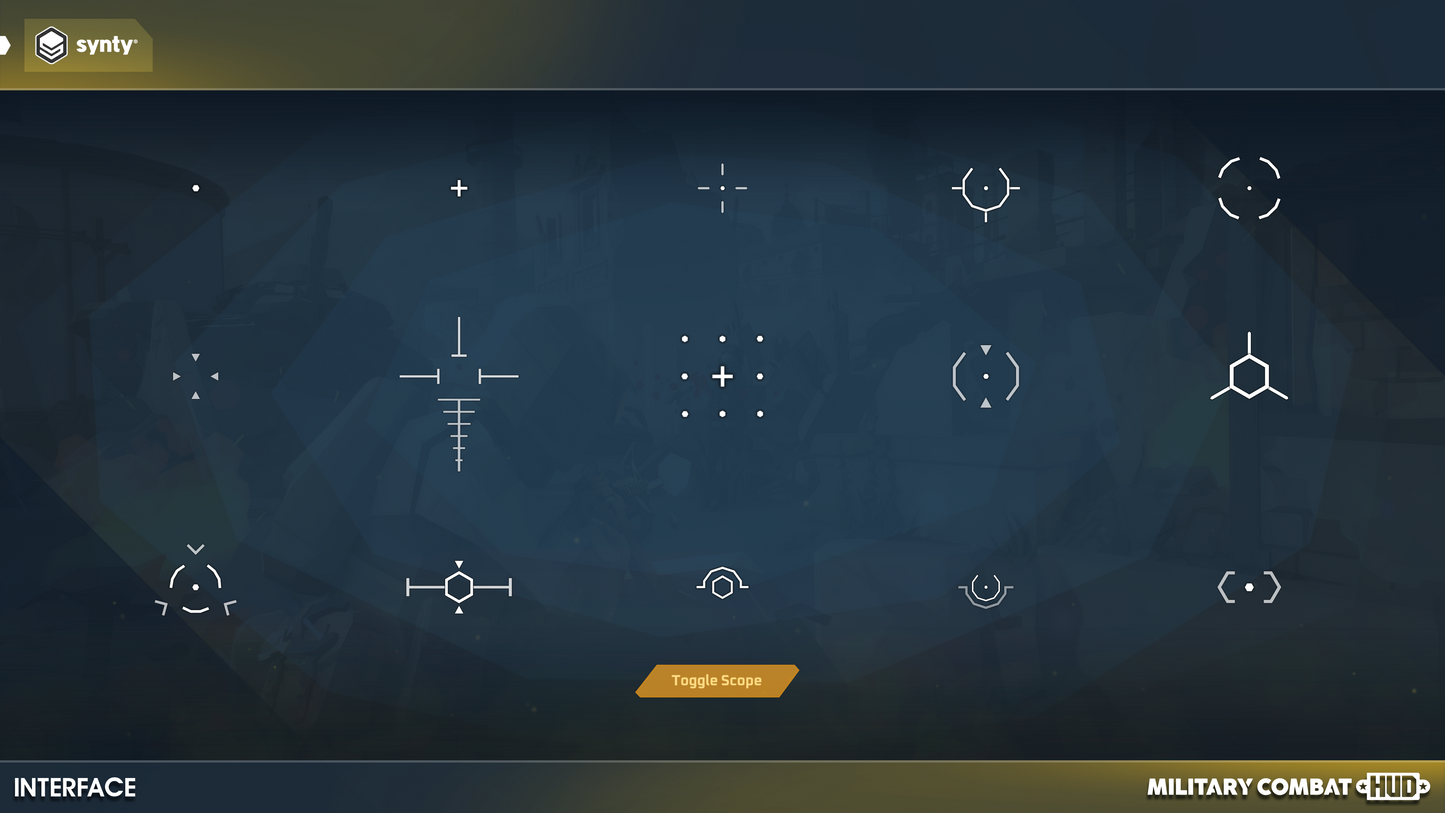 Combat HUD weapon rectiles and other targeting signifiers for shooter game development