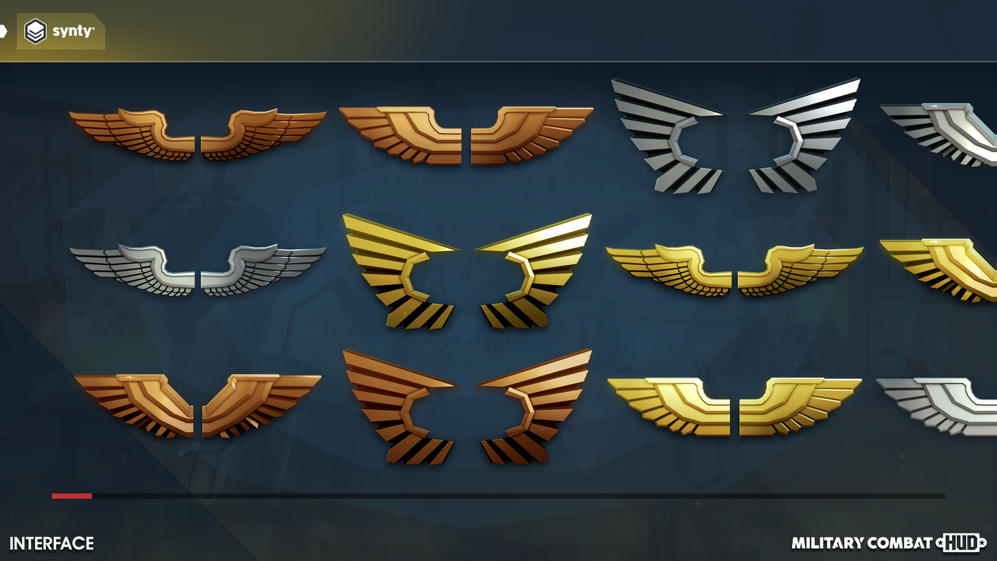Military wing insignia sprites for game HUD designers