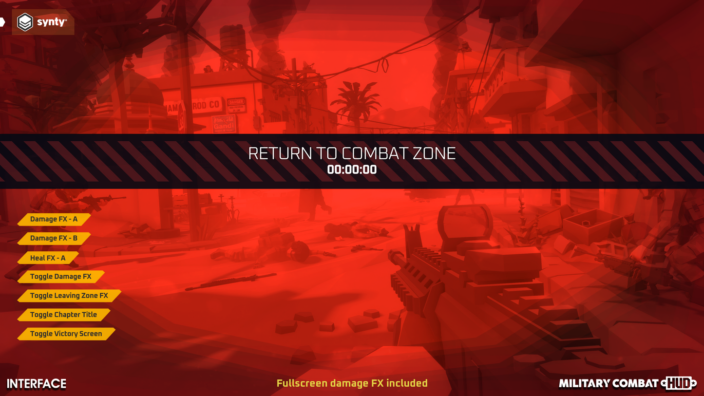 Fullscreen damage FX for shooter games