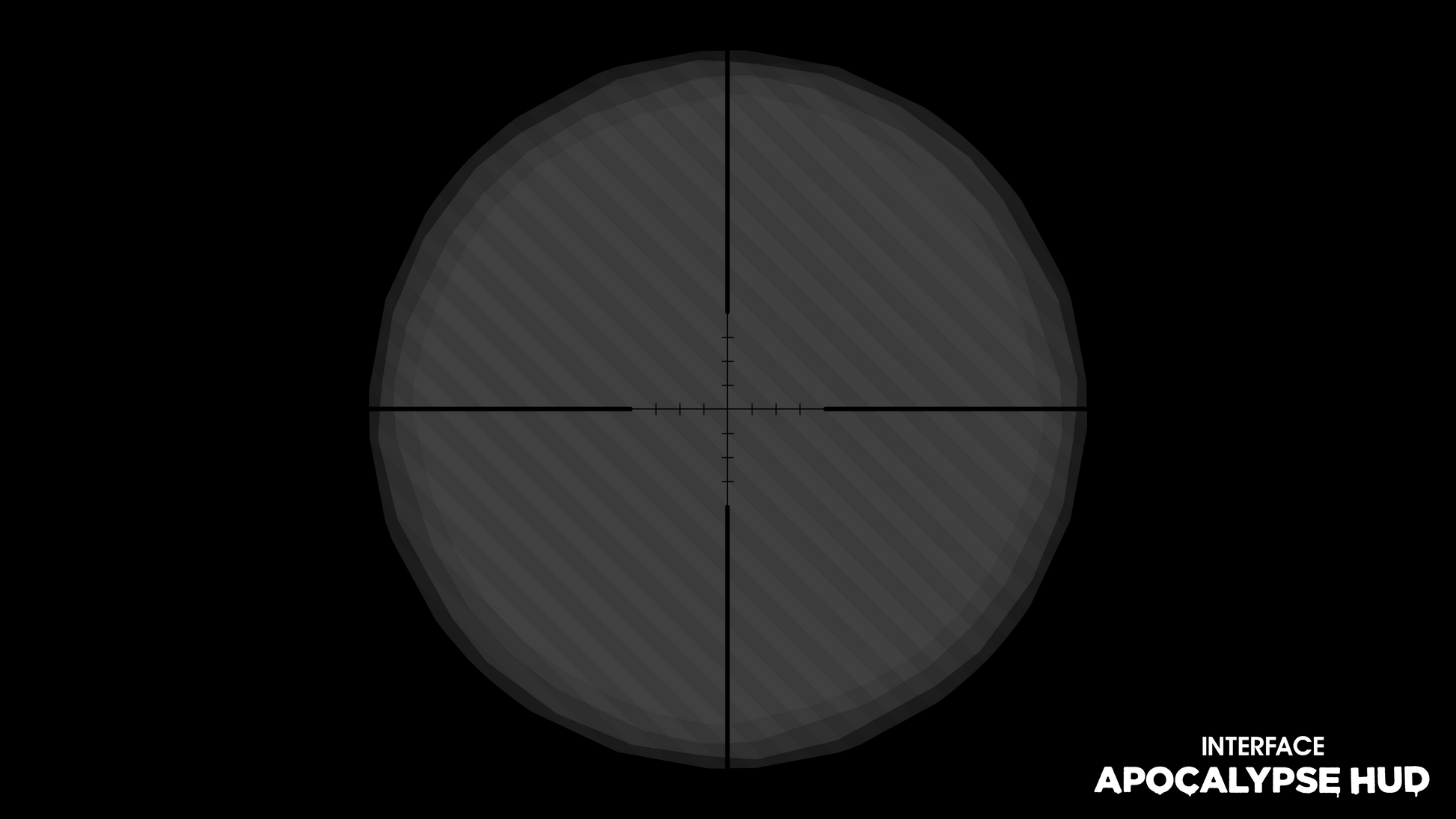 INTERFACE Apocalypse HUD UI asset pack displaying scope sprites for first person shooting games