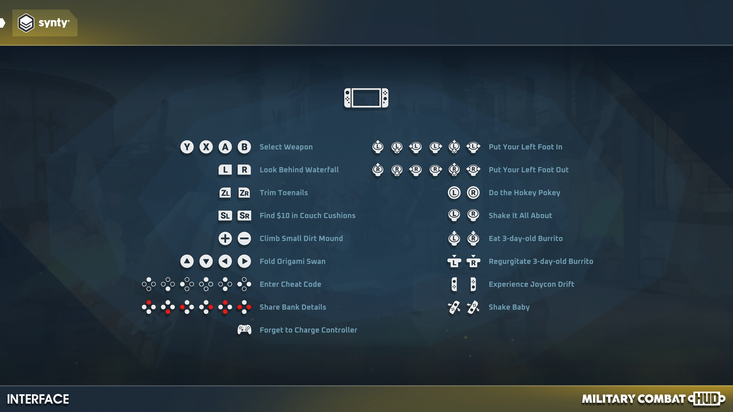 Nintendo HUD input icons for shooter game designers