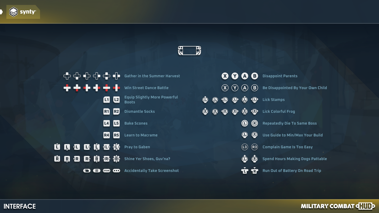 SteamDeck HUD input icons for shooter game designers