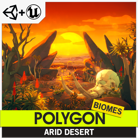 POLYGON arid desert cover image from the BIOMES range by Synty