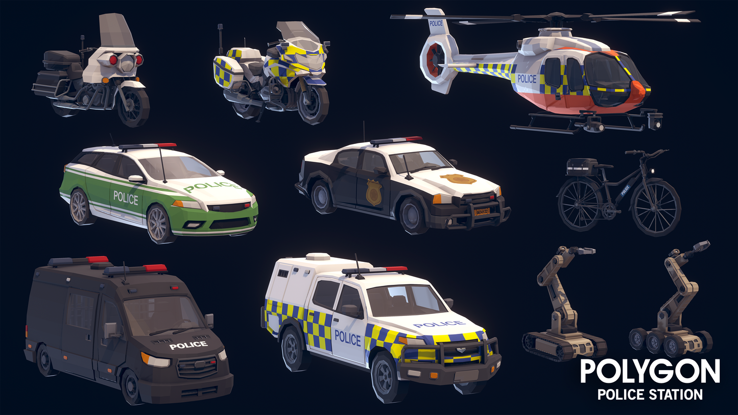 3D police vehicle options for creating games in Unity and Unreal Engine