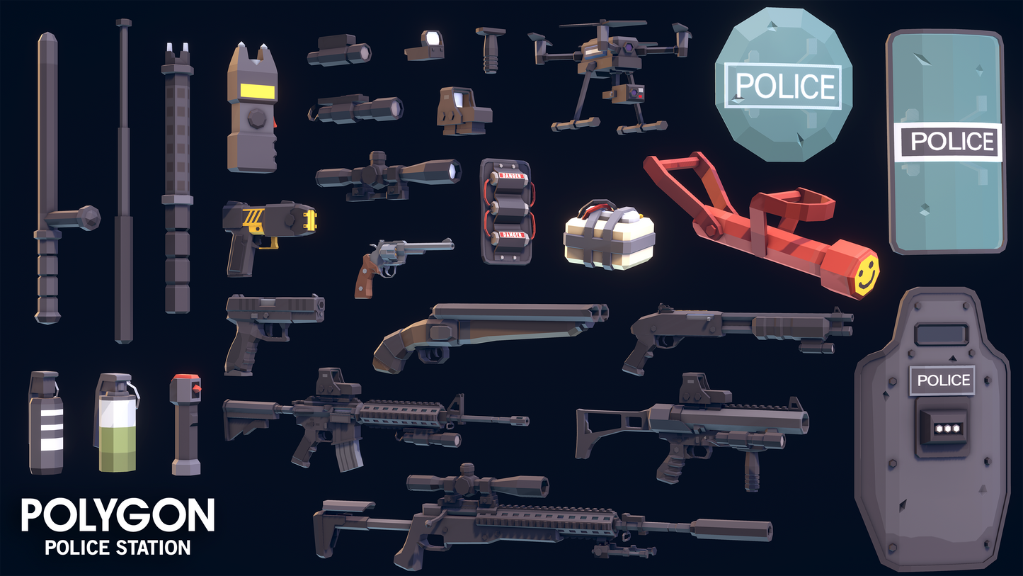 3D game weapons for police officers