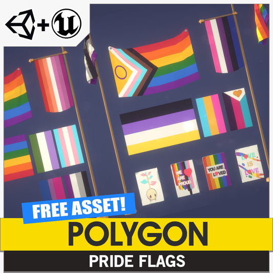 POLYGON - Pride Flags - 3D Low Poly Game Assets