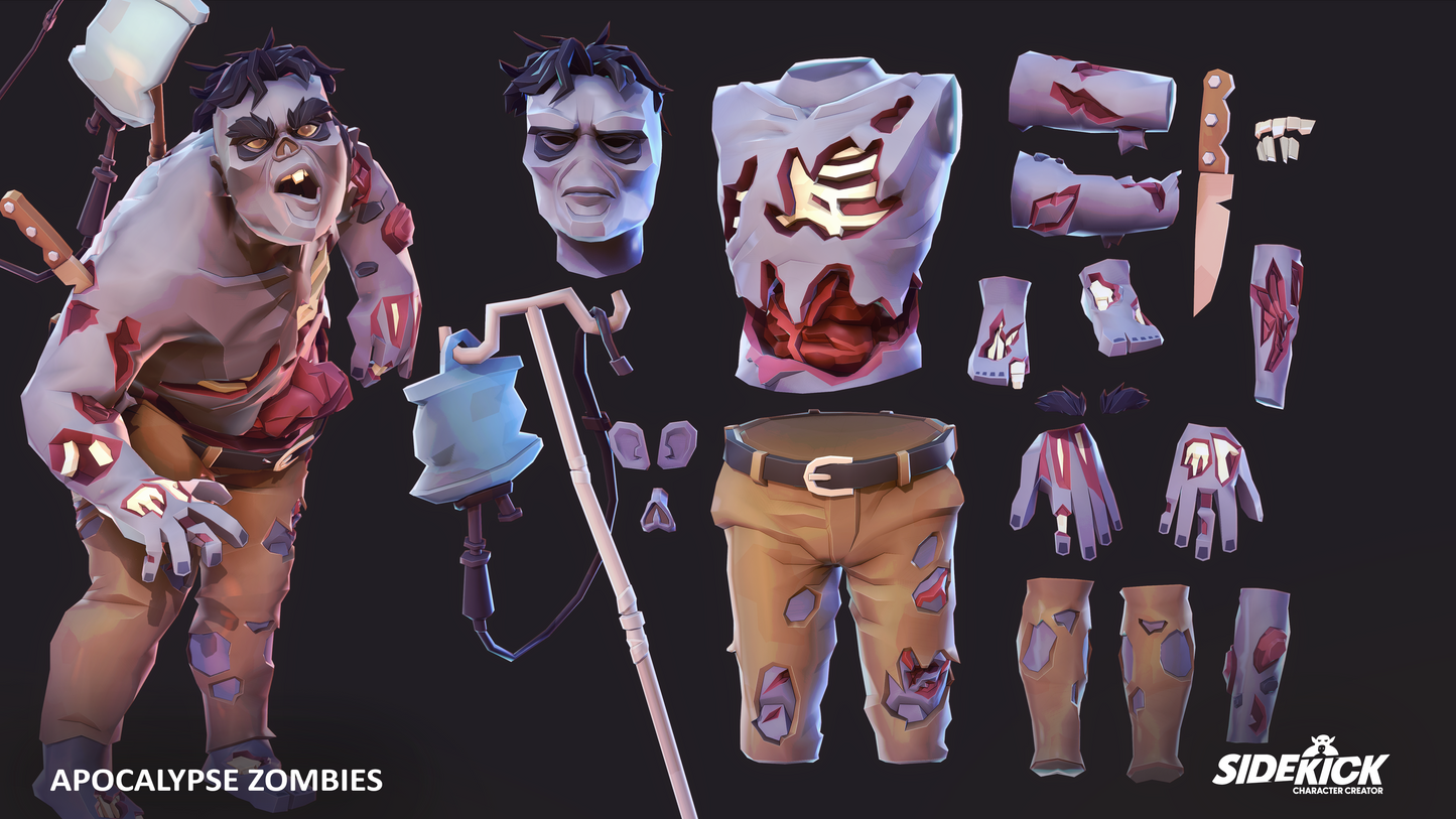 Apocalypse Zombies - Sidekick Modular Characters