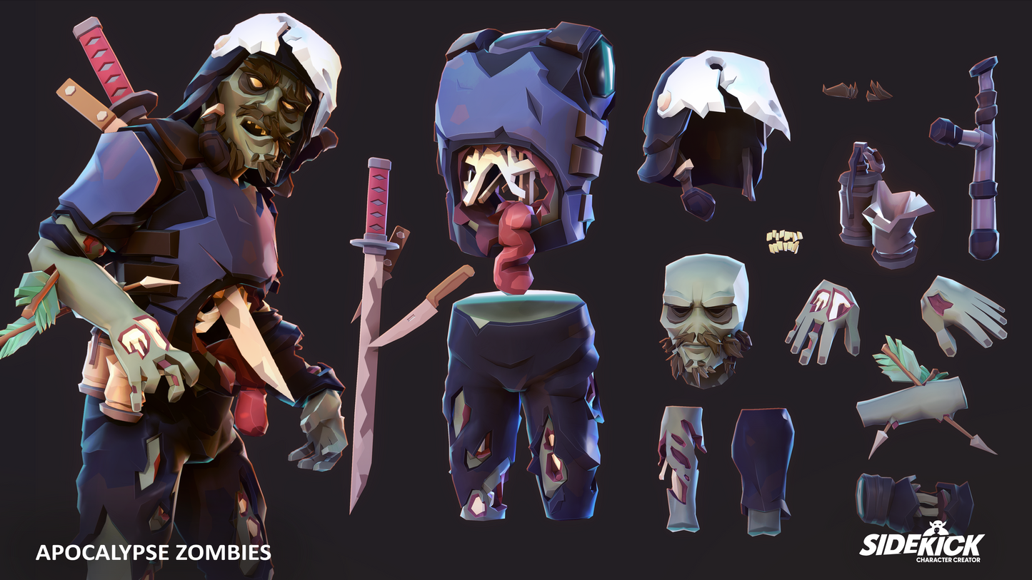Apocalypse Zombies - Sidekick Modular Characters