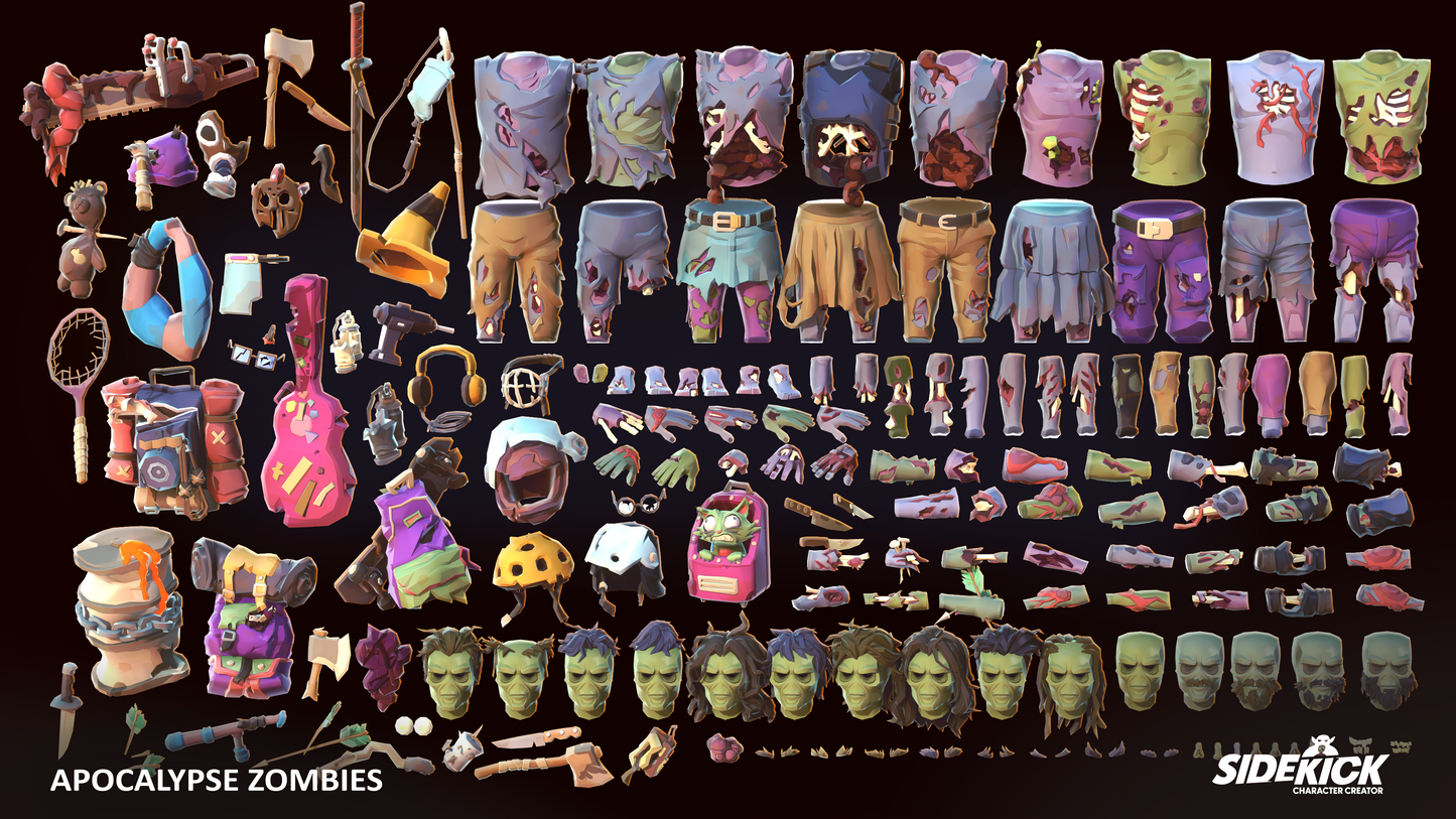Apocalypse Zombies - Sidekick Modular Characters
