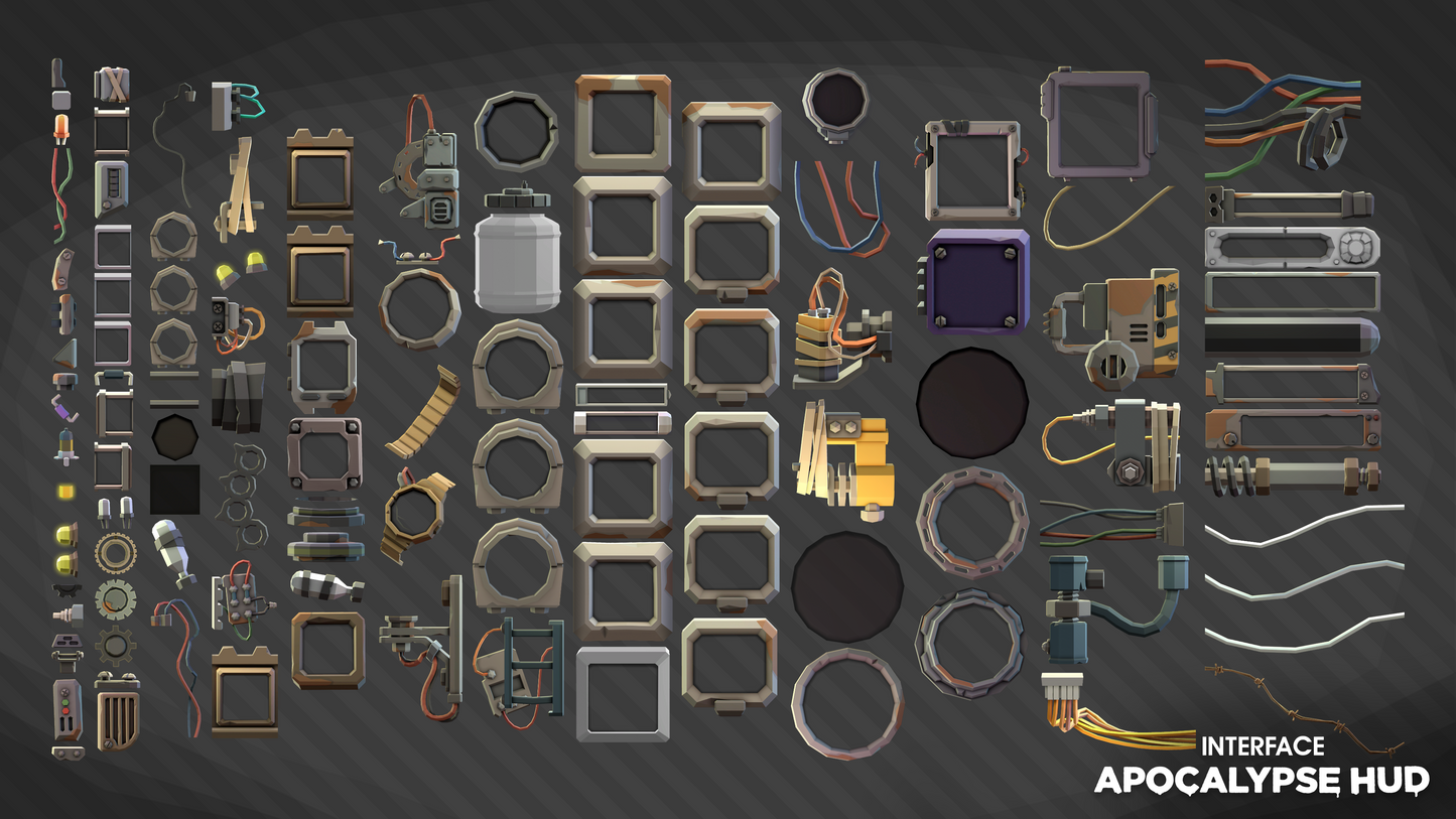 INTERFACE - Apocalypse HUD UI Asset by Synty Store | Synty Store