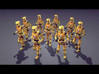 ANIMATION Base Locomotion 3D asset pack video with robotic character displaying different poses