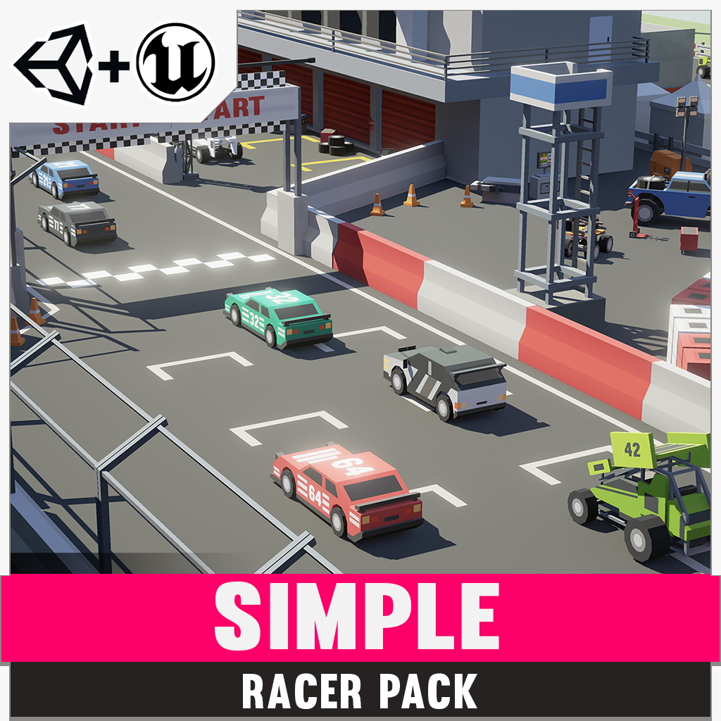 Simple Racer game assets for Unity and Unreal Engine
