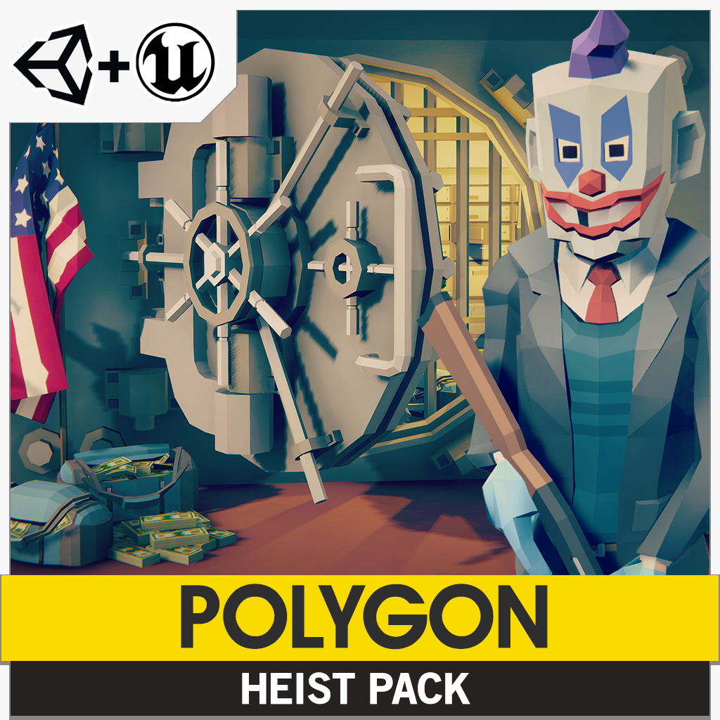 POLYGON Heist Pack game development assets for Unreal Engine and Unity low poly game development