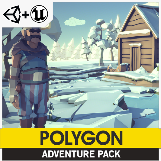 Viking low poly 3d asset as part of the POLYGON Adventure Pack
