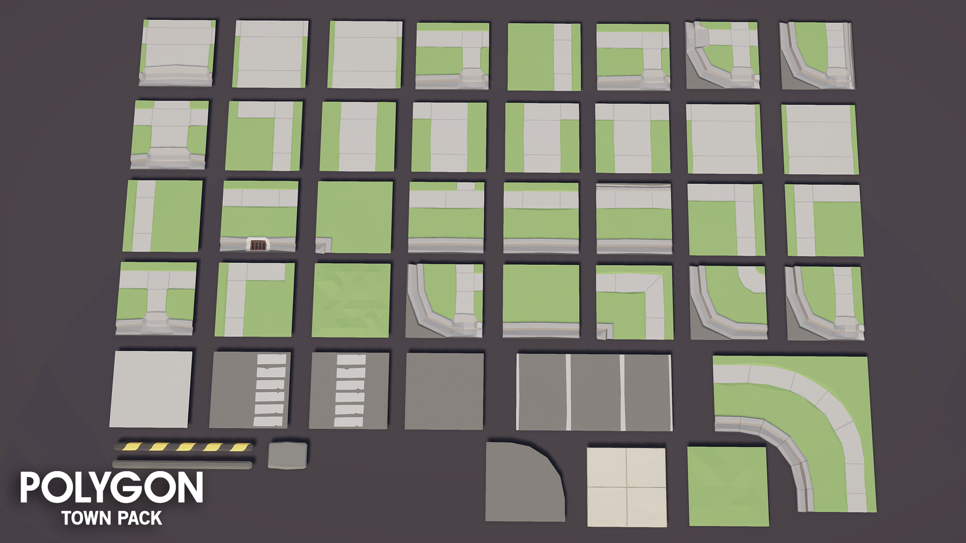 Garden, pavement and road tiles for adding textures into a game