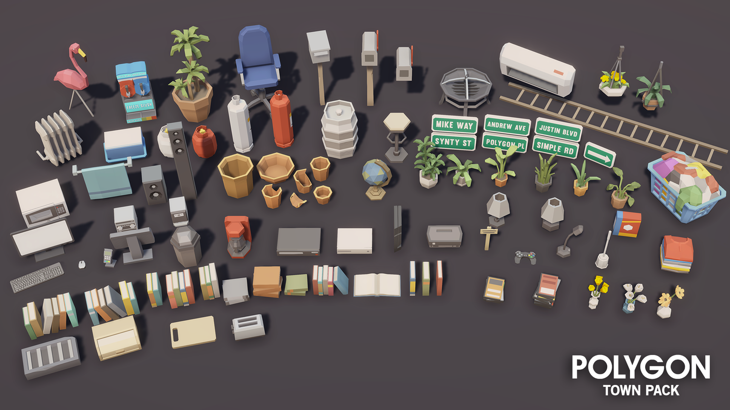 POLYGON Town Pack prop items for decorating and customising residential homes