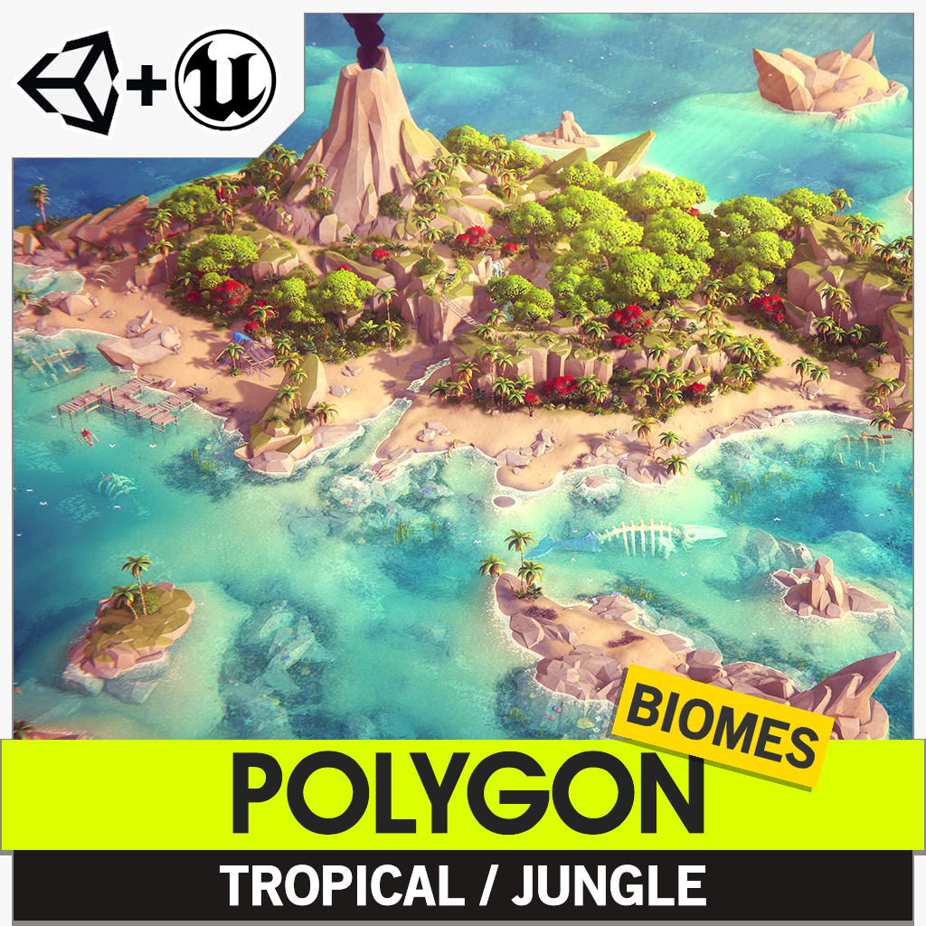 POLYGON Tropical Jungle Biomes 3D Asset Pack for Unity and Unreal Engine game development