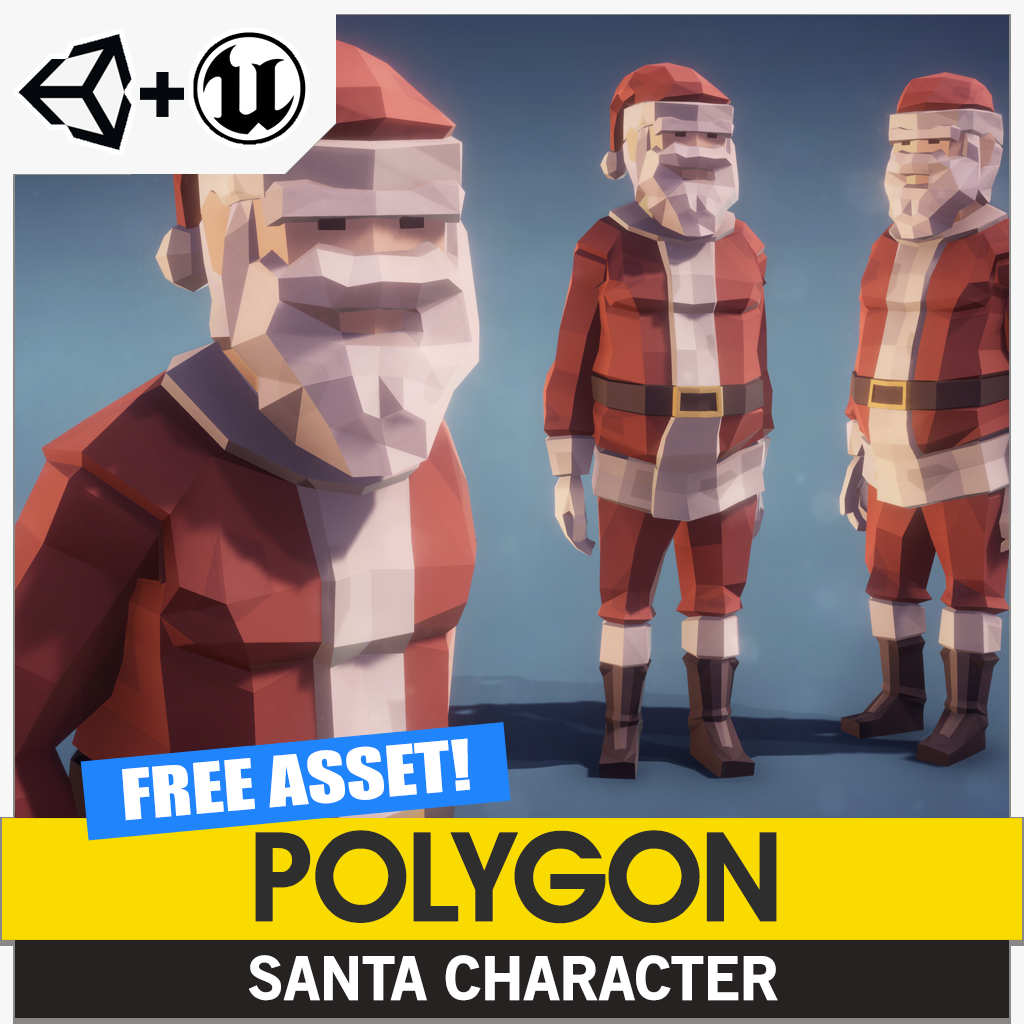 Free POLYGON Santa 3D Character Asset