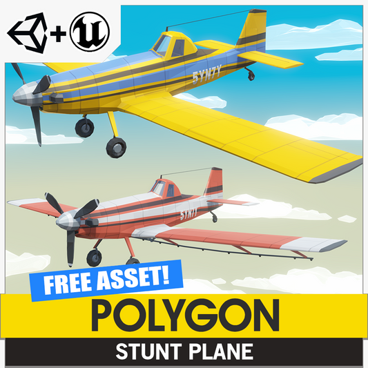 Free POLYGON stunt plane game asset for Unity and Unreal Engine