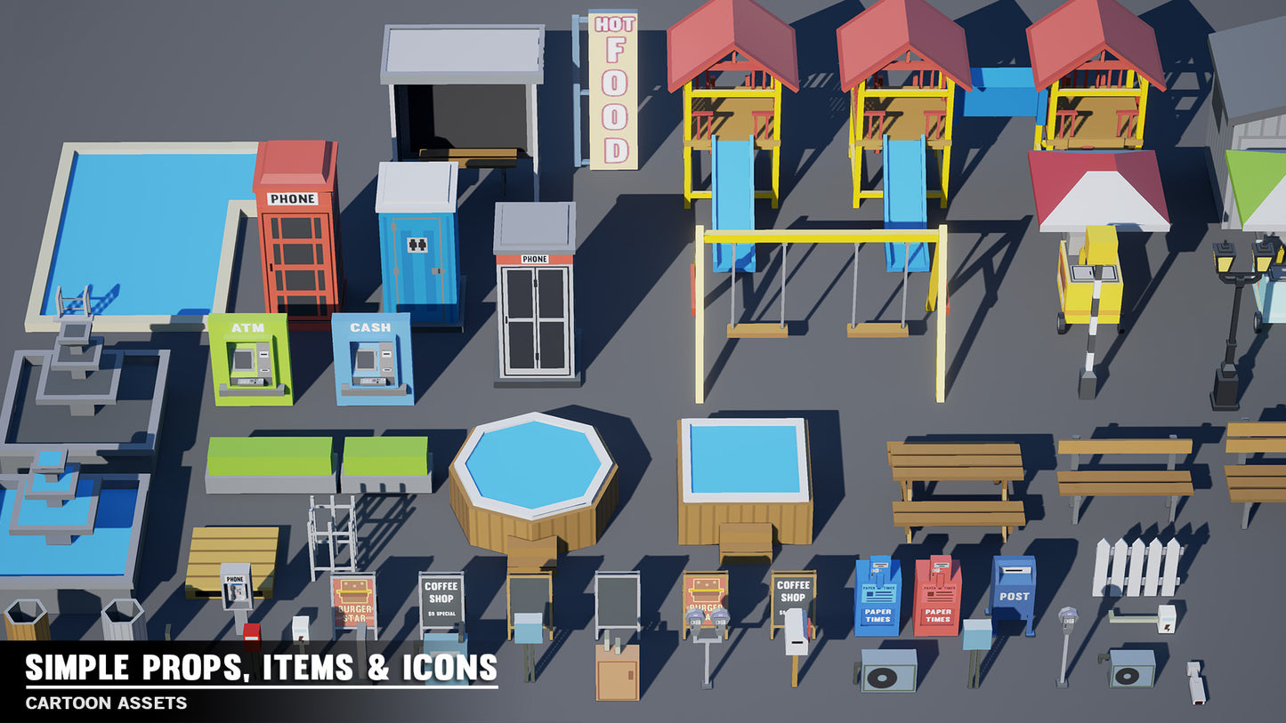 Simple Props/Items/Icons - Cartoon Assets - Synty Studios - Unity and Unreal 3D low poly assets for game development