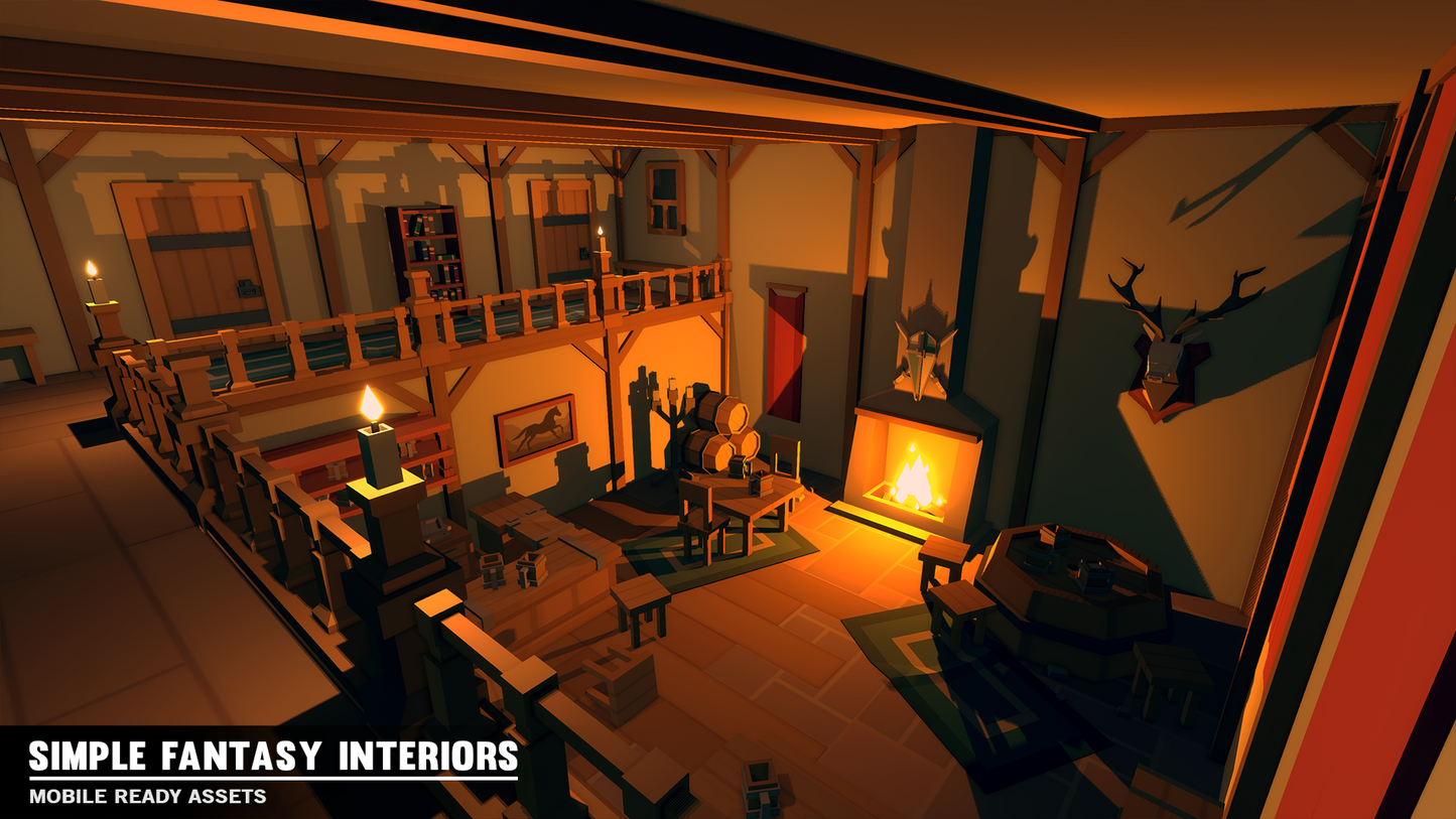 Simple Fantasy Interiors - Cartoon Assets - Synty Studios - Unity and Unreal 3D low poly assets for game development