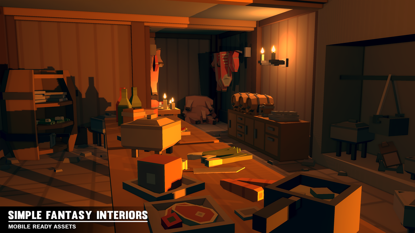 Simple Fantasy Interiors - Cartoon Assets - Synty Studios - Unity and Unreal 3D low poly assets for game development