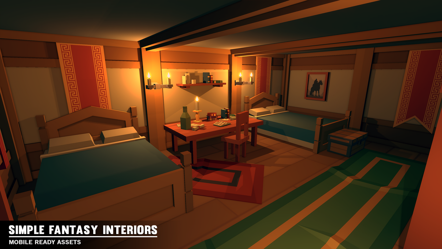 Simple Fantasy Interiors - Cartoon Assets - Synty Studios - Unity and Unreal 3D low poly assets for game development