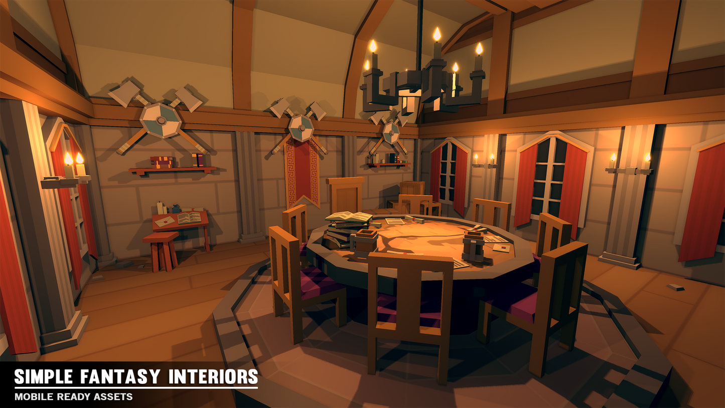 Simple Fantasy Interiors - Cartoon Assets - Synty Studios - Unity and Unreal 3D low poly assets for game development