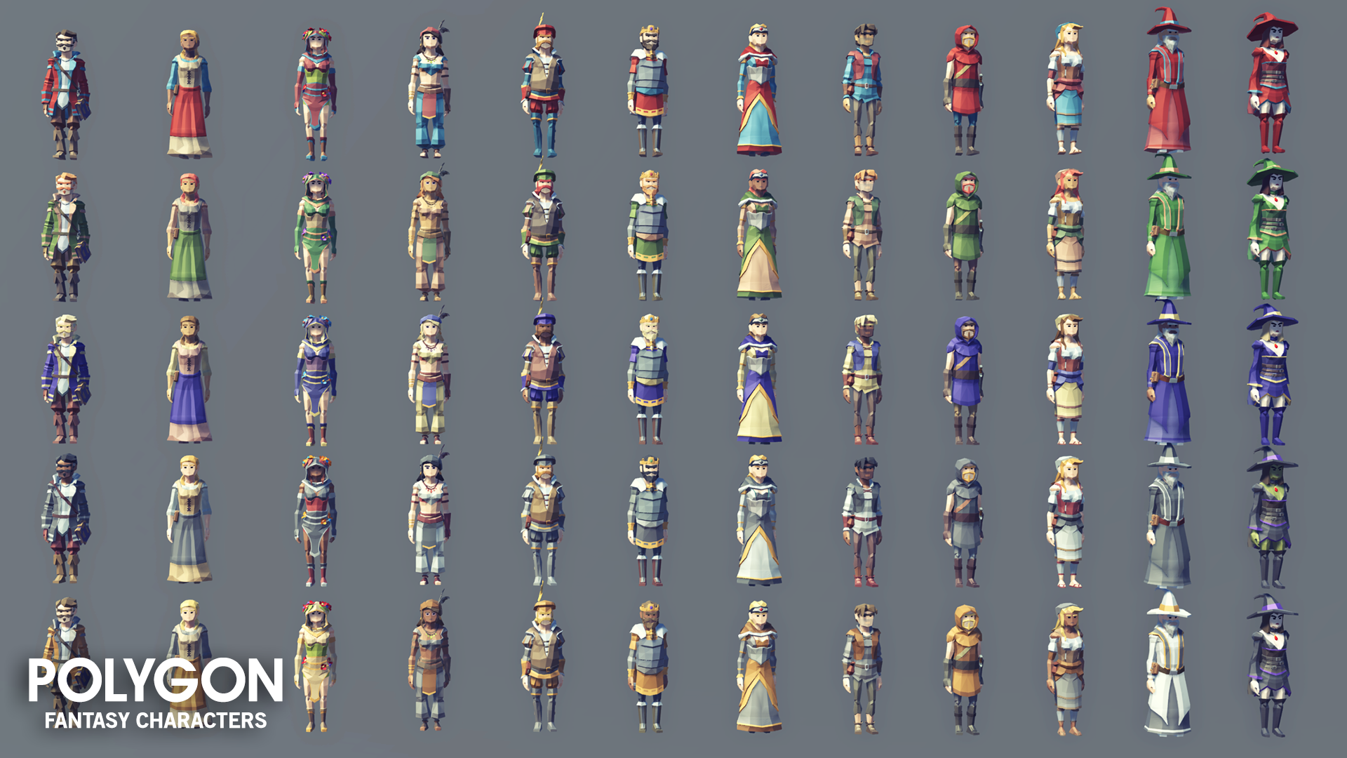 Fantasy Characters Pack for Unity and Unreal game development