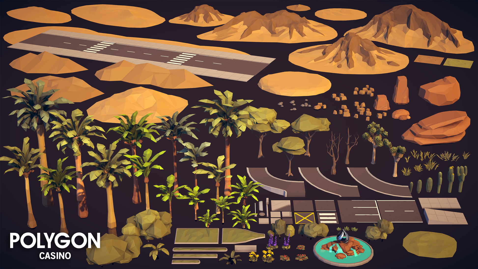 POLYGON Casino 3D asset pack for Unity and Unreal Engine game development