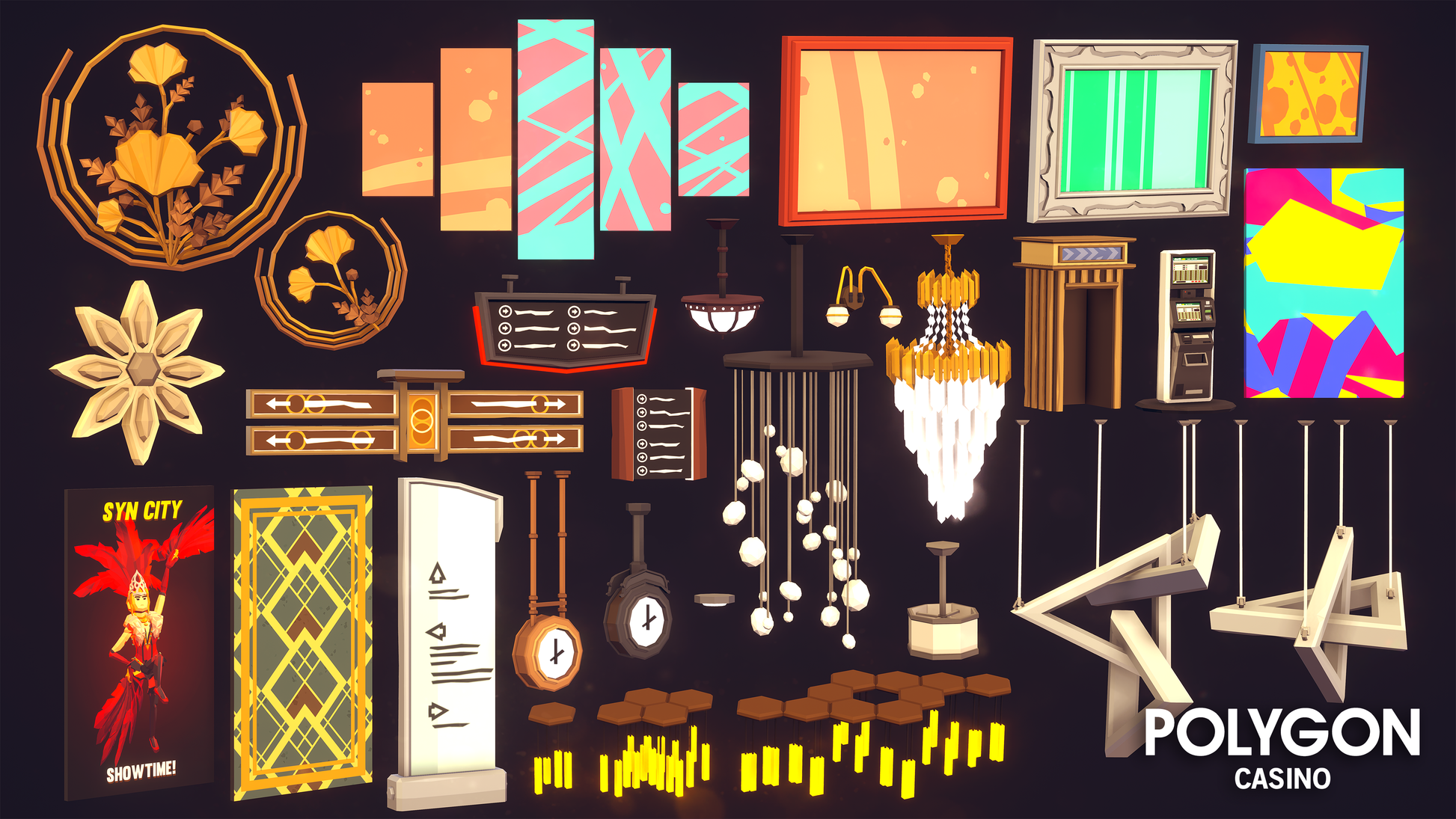 POLYGON Casino 3D asset pack for Unity and Unreal Engine game development