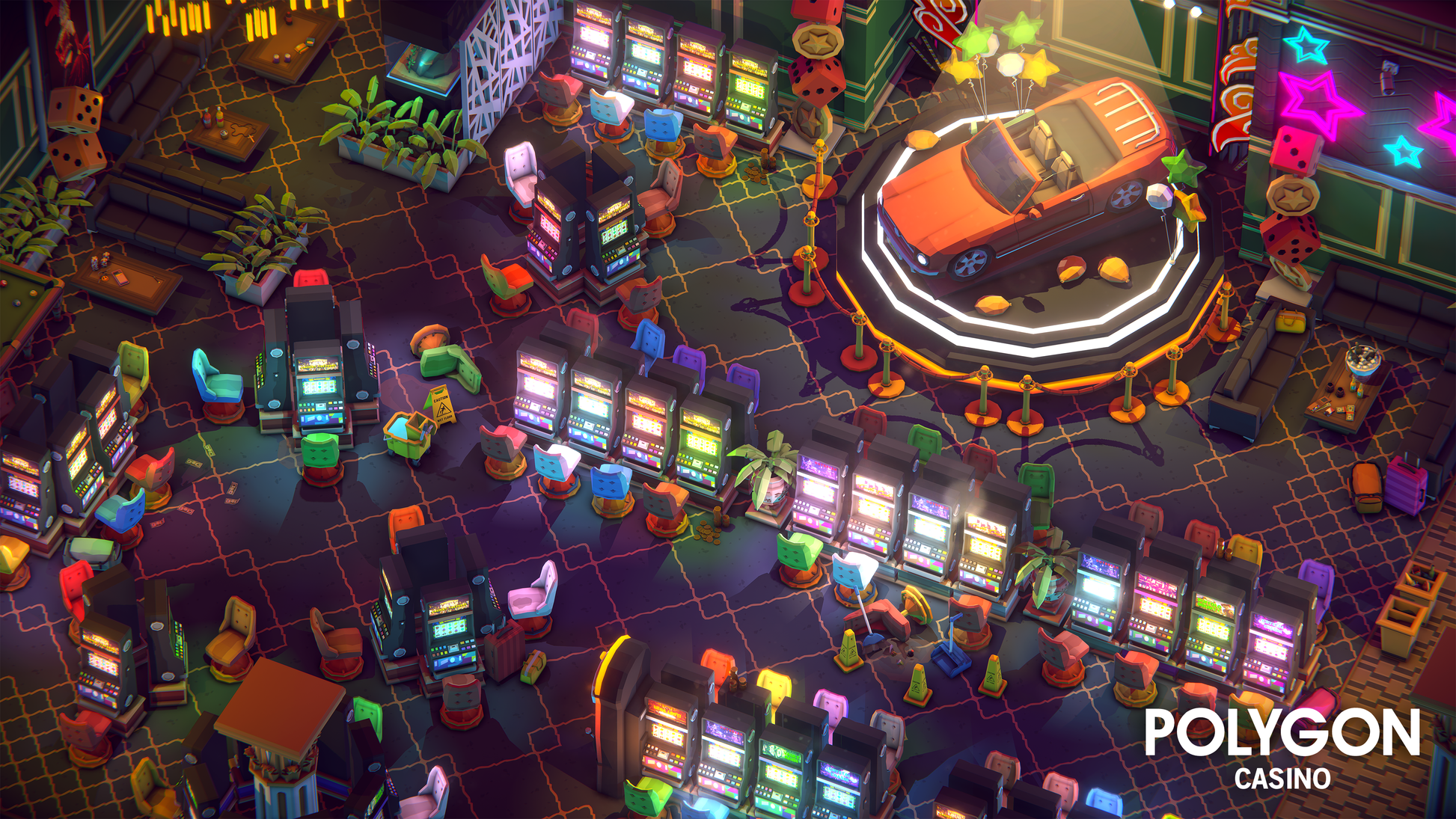 POLYGON Casino 3D gambling floor environment