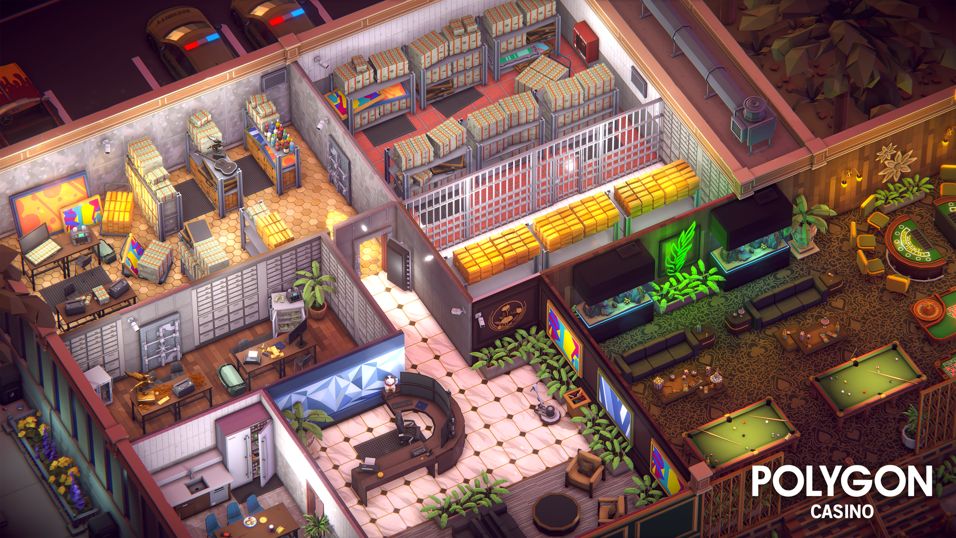 POLYGON Casino 3D asset pack for Unity and Unreal Engine game development