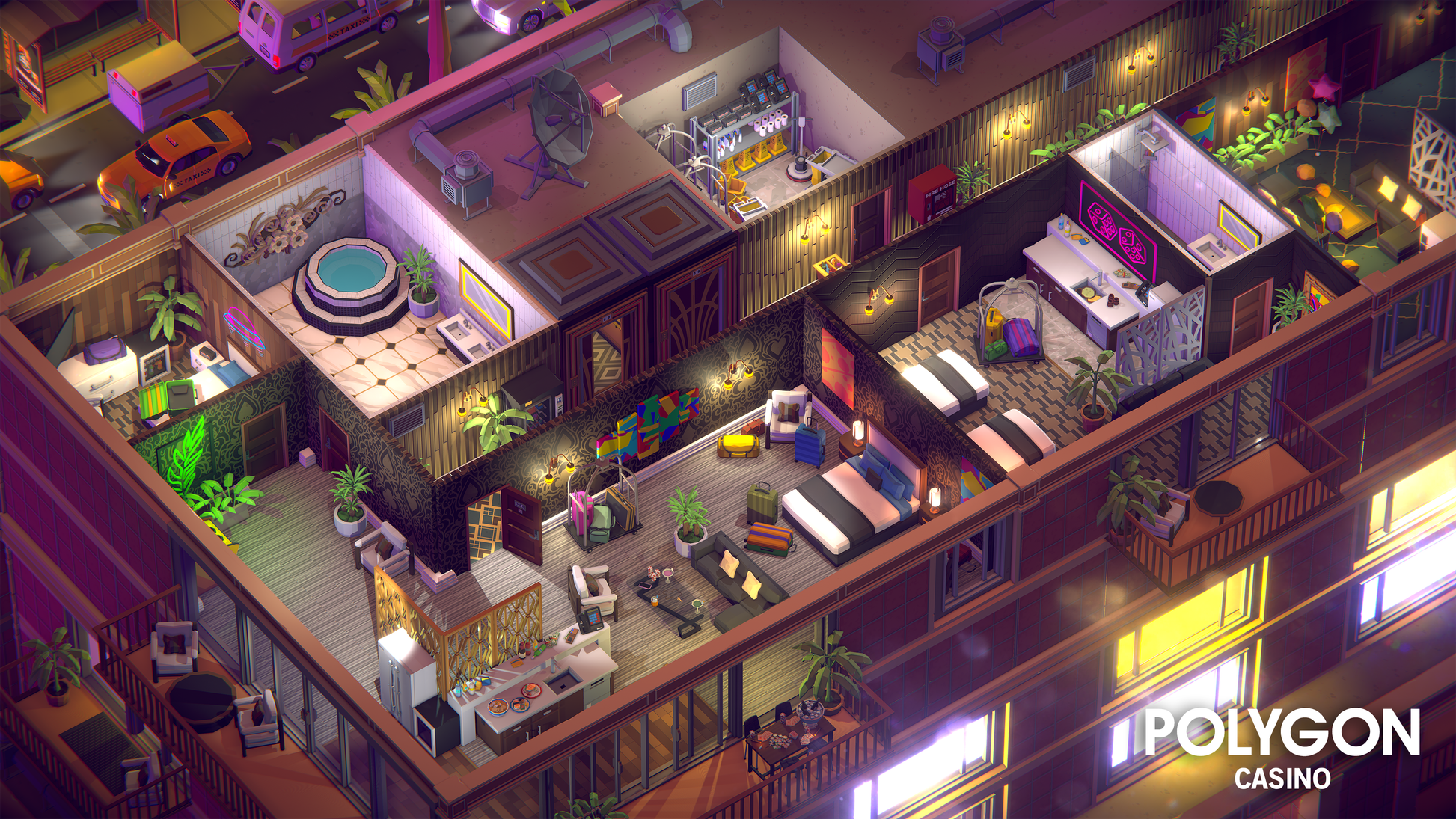 POLYGON Casino 3D asset pack top level view