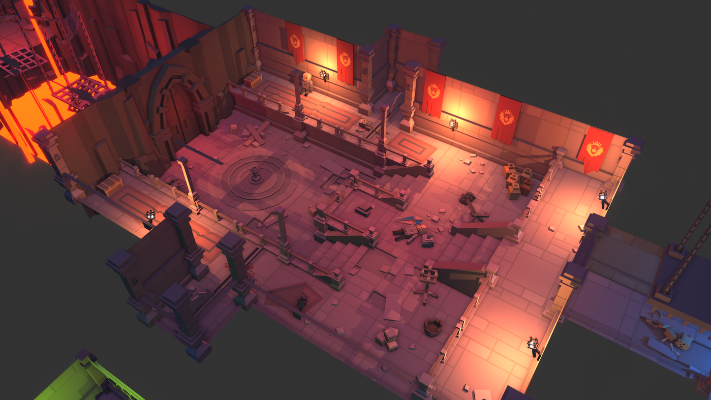 Simple Dungeons majestic hall game assets