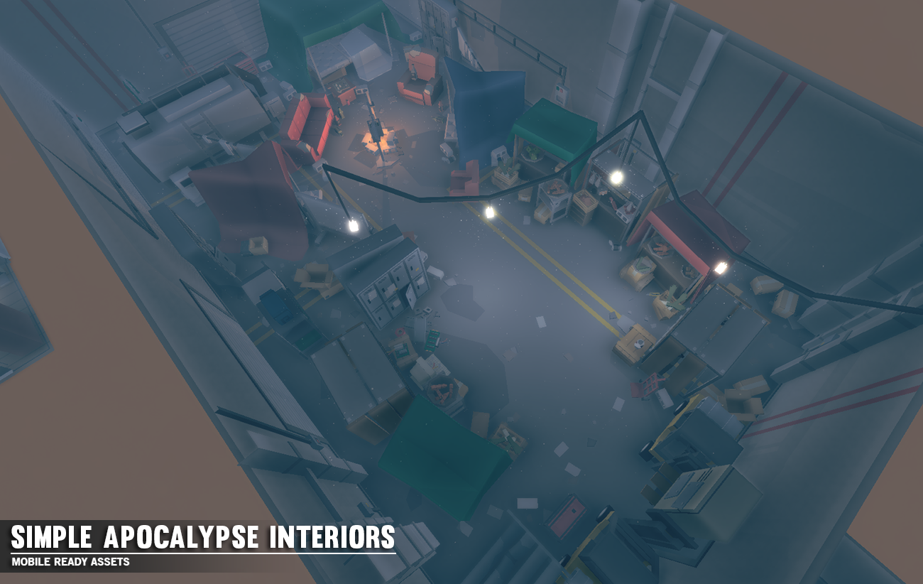 Simple Apocalypse Interiors underground bunker 3D game assets
