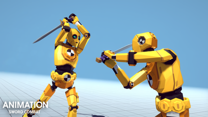 Two figures showcasing the block and heavy attack animation file assets