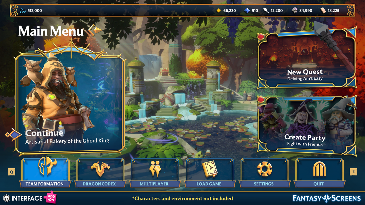 INTERFACE - Fantasy Screens Add-On