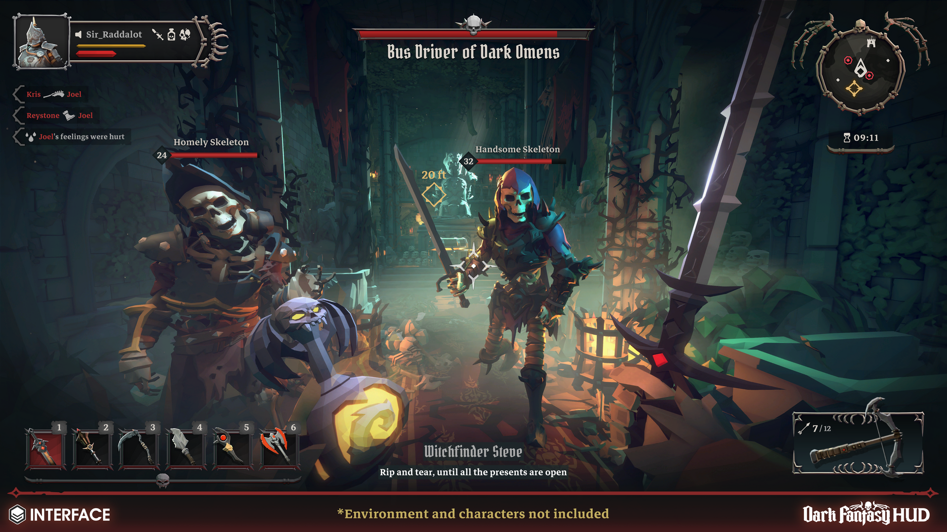 Game interface showing a character in a dark, dungeon-like setting with combat elements.