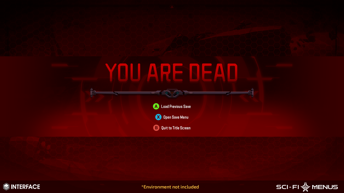 Game over menu screen with 'YOU ARE DEAD'