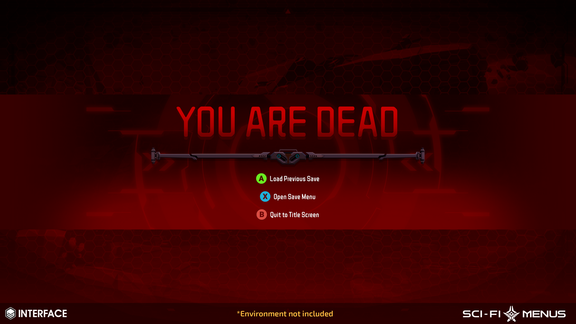 Game over menu screen with 'YOU ARE DEAD'