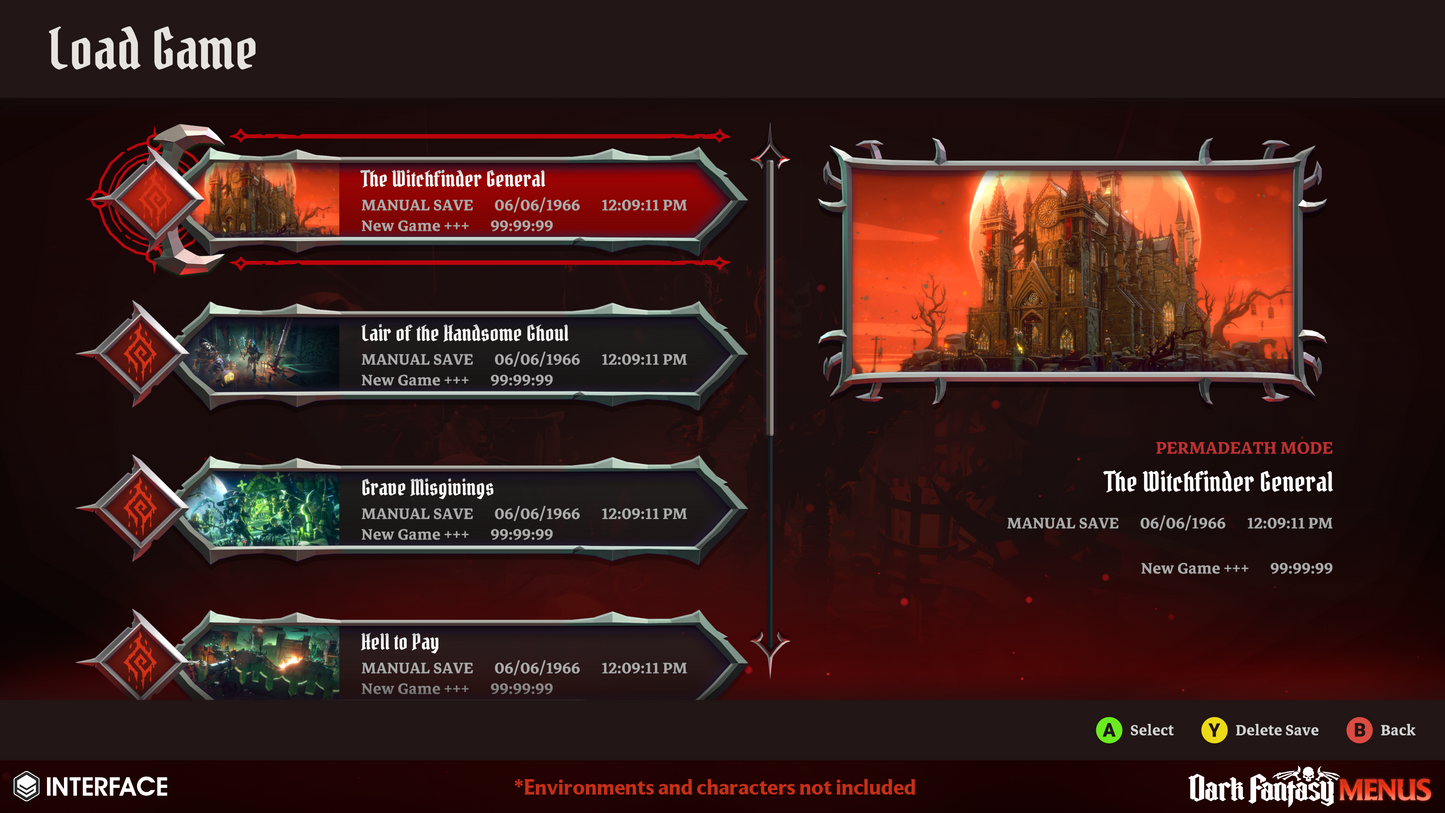 INTERFACE - Dark Fantasy Menus