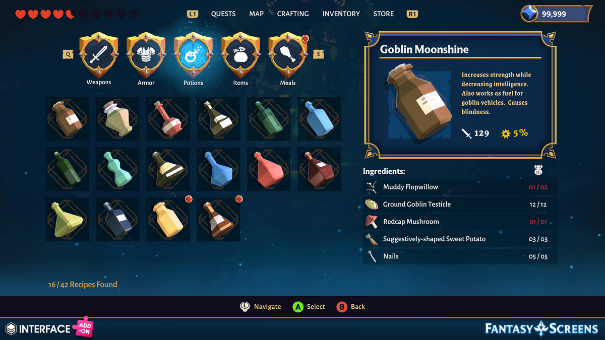 INTERFACE - Fantasy Screens Add-On