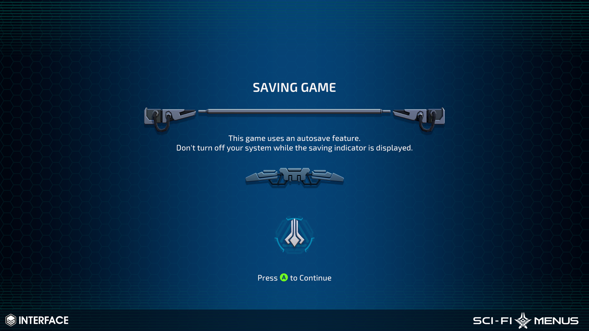 Game autosave screen with text and icons