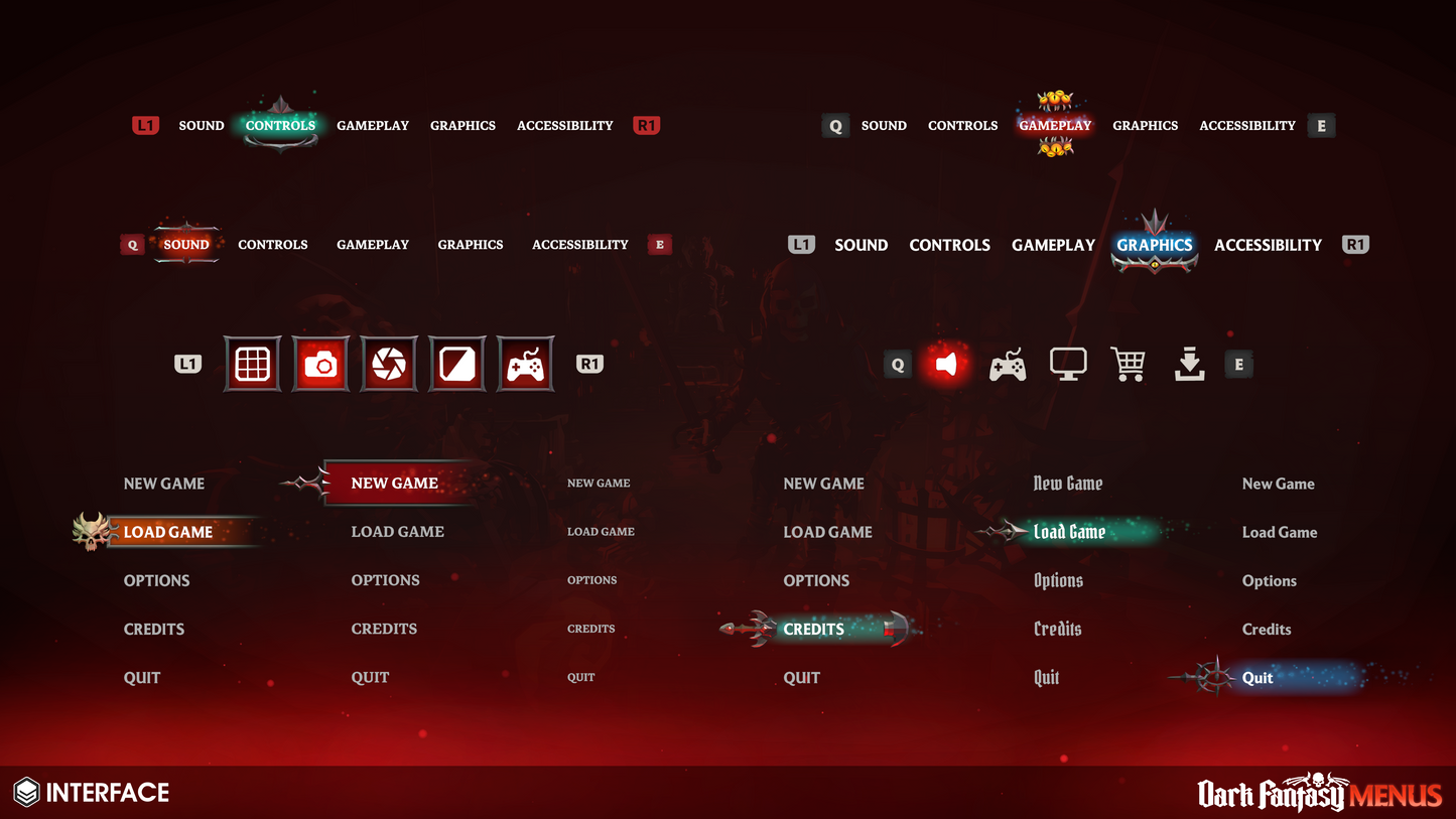 INTERFACE - Dark Fantasy Menus