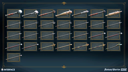 Blunt and sharp melee weapon game icons