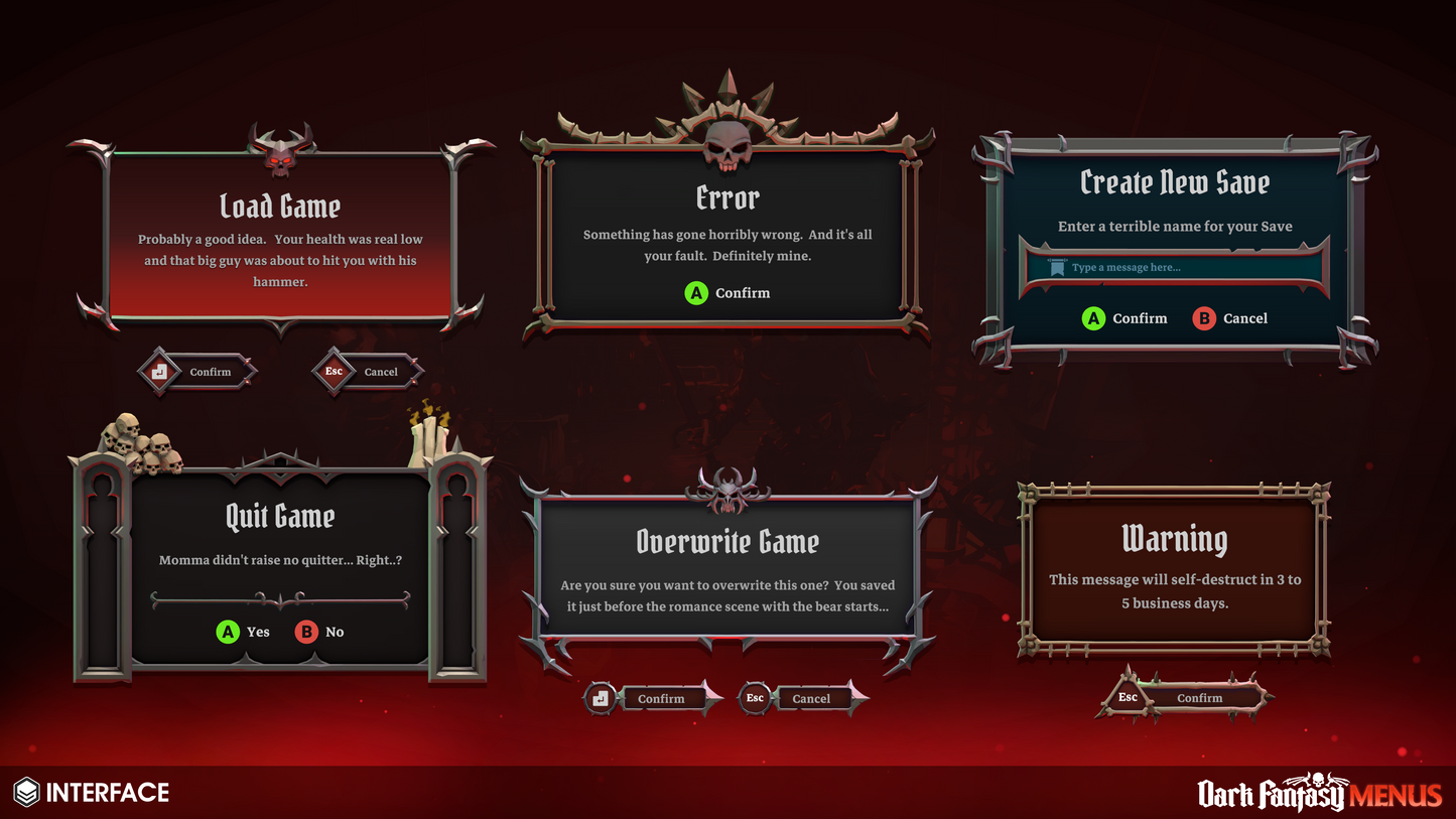 INTERFACE - Dark Fantasy Menus