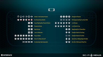 Steam Deck inputs from the INTERFACE Sci-FI Menus 3D asset pack